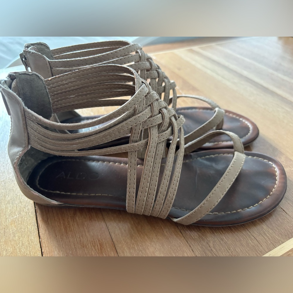 Aldo Leather sandals with back zip